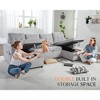 AMERLIFE Sleeper Sofa with USB Charging Port, Cup Holders& Storage Chaise - 4 of 4