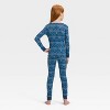 Kids' Hanukkah Ribbed Long Sleeve Shirt and Pants Holiday Matching Family Pajama Set - Wondershop™ Blue - 2 of 4