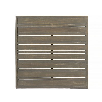 Gray Acacia Wood Outdoor Coffee Table with Slat Panel Design