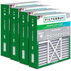 Filterbuy 16x20x5 Air Filter (4-Pack), Pleated MERV 8 Dust Defense HVAC AC Furnace Air Filters for Honeywell FC100A1003, Lennox X0592, & More - 1 of 4