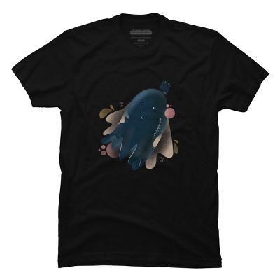 Men's Design By Humans Little floating ghost By Nebenzu T-Shirt
