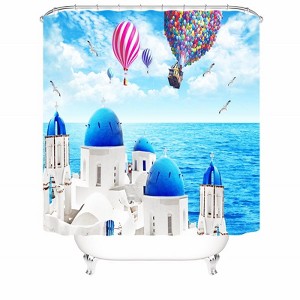 Castle With Blue Roof Shower Curtains for Bathroom Waterproof Fabric Bath Curtain Durable Soft Stylish Bathroom Decor 72x72 Inch - 1 of 1