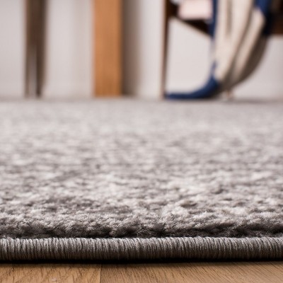 Hand-Knotted Dark Grey and Ivory Synthetic Area Rug, 8' x 10'