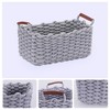 Unique Bargains Decorative Cotton Rope Handcrafted Portable Storage Basket 3 Pcs - 2 of 4