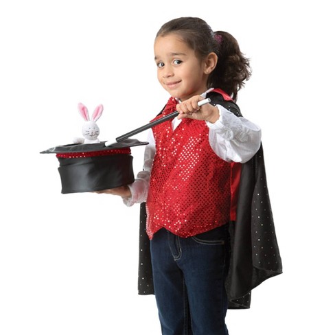  Melissa & Doug Magician Role Play Costume Set - Includes Hat,  Cape, Wand, Magic Tricks Frustration-Free Packaging : Everything Else