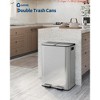(2X30/2 x 40 L)Kitchen Trash Can, Garbage Can w/ Lid, Stainless Steel Trash Bin w/ 2 Removable Inner Buckets, Soft-Close Foot Pedal - 2 of 4