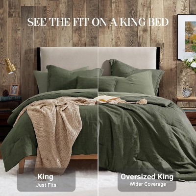 Der Rose BALHAM TRADE-King Size Comforter Set 7 Piece Dark Green Textured Soft Solid All Season Bed in a Bag Sage Green-King 102"x90" — фото 5
