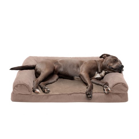 Furhaven Plush & Suede Orthopedic Sofa Dog Bed - Large, Almondine