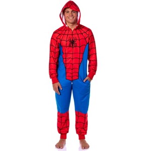 Marvel Men's Superhero Hooded Union Suit Costume Pajama - 1 of 4