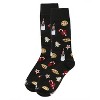 Memoi Men's Milk & Cookies Holiday Crew Socks Black 10-13 - 3 of 3