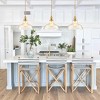 CLAXY Brass Industrial Glass Pendant Lights Barn Shape 3 Pack - 2 of 4