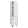 FURNIinspire Utility Storage Cabinets Tall Storage Cabinet, Bathroom Cabinet With 2 Doors, 3 Open Shelves For Living Room, White, 14"*17.9"*68.1" - 4 of 4