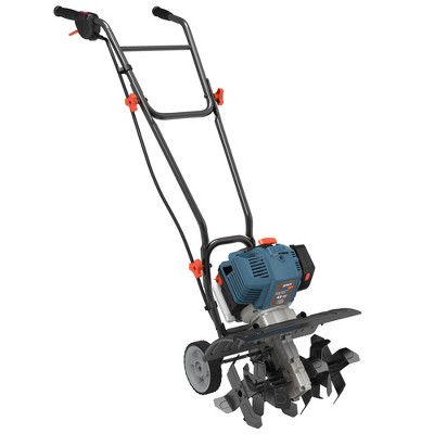 SENIX TL4QL-L1 Gas Powered Tiller Cultivator with 6 Premium Steel Forward Rotating Tines for 15-Inch Tilling Width and 8-Inch Tilling Depth, Blue