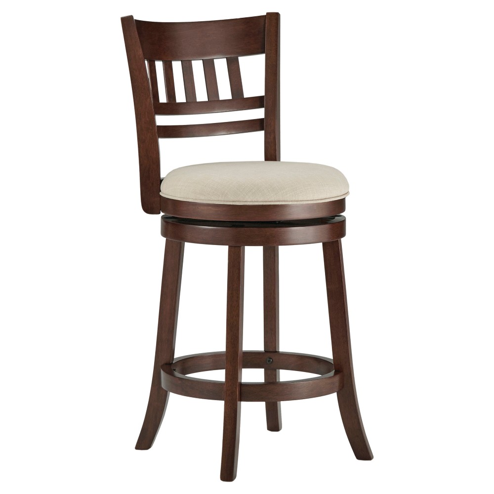 24" Wolcott Swivel Counter Height Barstool Oatmeal - Inspire Q: Classic, Padded, Hardwood