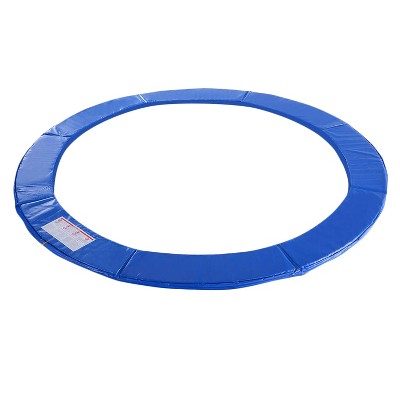 ExacMe 15 Foot Diameter Round Waterproof Trampoline Replacement Frame Spring Enclosure Safety Pad Cover Accessory w/Foam Padding & UV Protection, Blue