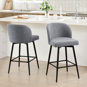 Spruce&Spring Counter Height Swivel Barstool with Metal Legs Set - 1 of 4