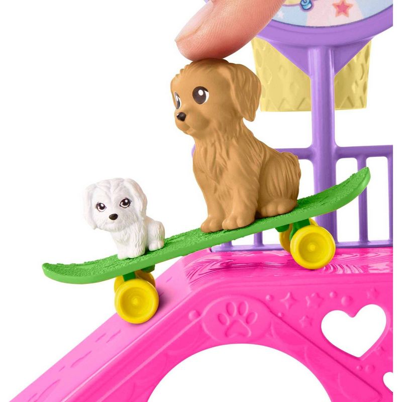 Barbie Chelsea Doll and Accessories Skatepark Playset with 2 Puppies and 15+ pc, 3 of 8
