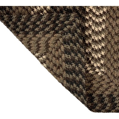 Chocolate Stripe Reversible Braided Polypropylene Octagonal Rug, 96"