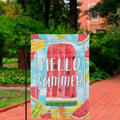 Hello Summer Popsicle and Watermelon Outdoor Garden Flag