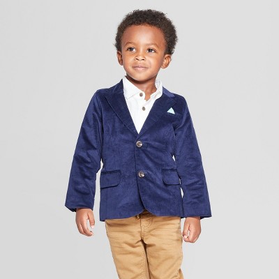 Toddler Boys Velvet Blazer Cat Jack Navy 4T Target