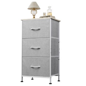 GALAXHERO Nightstand with 3 Drawers – Fabric Dresser Storage Organizer for Bedroom, Hallway, Entryway, Closets - 1 of 4
