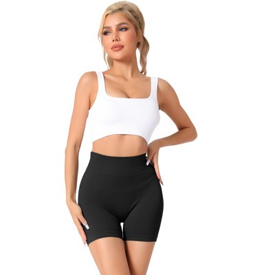 Allegra K Women's Bottom Lifting Ribbed High Waist Bottom Lifting Sports Control Panties