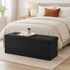 43" Folding Storage Ottoman Bench, Ottoman with Storage, End of Bed Bench, Storage Chest, Foot Rest Stool, Padded Seat - 2 of 4