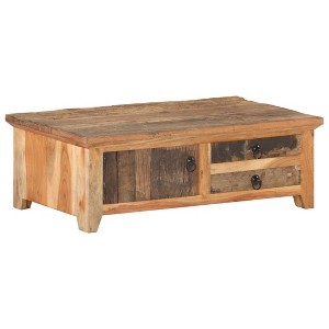 vidaXL Coffee Table 35.4"x19.7"x12.2" Solid Reclaimed Wood - 1 of 4