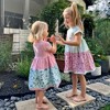 The Pink Picket Fence - Sparky Shark Twirl Dress in Pink or Blue - Available in sizes 12M to 8 Years - 4 of 4