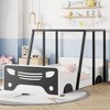 NicBex Twin Size Wood Car-Shaped Montessori Bed with Roof,Floor Bed with Wheels and Door Design,Modern Toddler Bed for Bedroom - 2 of 4