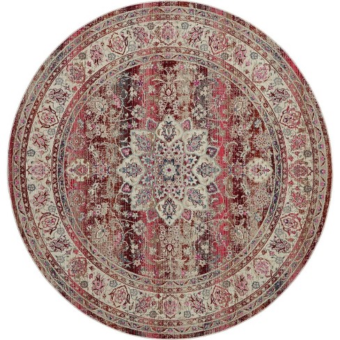 Nourison Vintage Kashan VKA01 Burgundy/Ivory/Blue Indoor Area Rug - 4