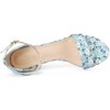 Perphy Women's Floral Printed Open Toe Ankle Strap Chunky Heels Sandals - 4 of 4