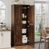 70 in Pantry Cabinet,Kitchen Pantry Storage Cabinet,Tall Storage Cabinet with Doors and Adjustable Shelves for Bathroom, Dining Room, Living Room - 2 of 4