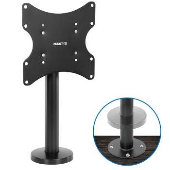 Mount-It! Flat Screen TV Bolt Down Stand for Desk, Desktop, and Tabletop Fits 23" - 43" Screens, Swivel Tabletop Mount, VESA Mount up to 200 x 200 mm