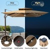 Crestlive Products 11FT Patio Double Top Cantilever Umbrella with Light Outdoor 360° Rotation 6 Heights Adjustable Offset Umbrella - 4 of 4