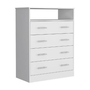 NicBex 4 Drawers Dresser for Bedroom with 1 Open Shelf,Chest of Drawers with White Metal Handle,Storage Dressers for Bedroom - 1 of 4