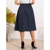INSPIRE CHIC Women's Pleated High Waisted Vintage A-Line Business Casual Midi Skirts - 3 of 4