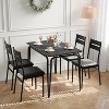 GOCAPTAIN 5-Piece Dining Table Set for 4 with Backed Chairs, 27.5"x43.3" MDF Tabletop, Compact Kitchen Table Set for Space-Saving, Apartment, Kitchen - 3 of 4