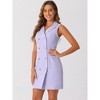 Allegra K Women's Sleeveless V Neck Notched Lapel Double Breasted Belted Work Office Dress - 2 of 4