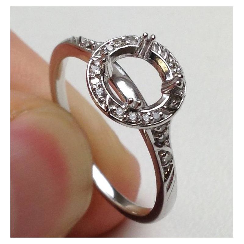 Pompeii3 1/8ct Diamond Vintage Engagement Ring Semi Mount 14K White Gold, 2 of 5