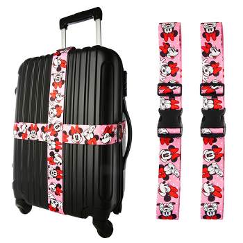 Disney Minnie Mouse Luggage Strap 2-Piece Set Officially Licensed, Adjustable Luggage Straps from 30'' to 72''