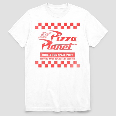 white and red graphic tee