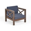Okak Farmhouse Outdoor Chair with Cushions, Patio Chair with Sturdy Wooden Frame, Porch Chairs for Backyard, Garden, Pool Side - 3 of 4