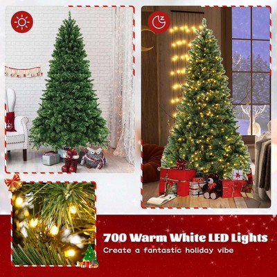 7-Foot Green PVC Christmas Tree with Warm White LED Lights