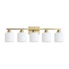 Maliang Gold Modern Vanity Light Over Mirror, Wall Sconces with Milky White Frosted Glass Shades, (Bulbs Not Included) - 2 of 4