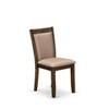 East West Furniture MZC0T01 Dining Chair Set of 2 - Cream Linen Fabric Seat and High Chair Back - Wire Brushed Linen White Finish (SET OF 2)` - 4 of 4