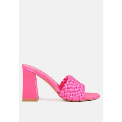 Lust Look Braided Satin Block Women Sandals