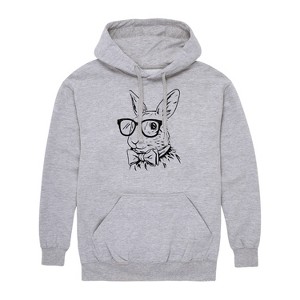 Men's - Instant Message - Bunny Bowtie Graphic Fleece Pullover Hoodie - 1 of 4