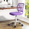 FurnitureR Desk Chair, Adjustable Computer Task Chair Office Chairs with Plastic Backrest and Padded Seat Cushion, Swivel Chair with Wheels, Purple - 4 of 4