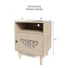 CuisinSmart Rattan Nightstand with Charging Station, Boho End Table, Side Table with USB Ports & Power Outlets for Bedroom Living Room, Natural - 2 of 4